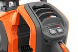 Close-up of a Husqvarna product showcasing its control panel and air vents.