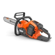 Side view of a Husqvarna chainsaw.