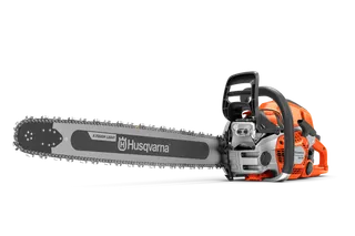 Bočný pohľad na reťazovú pílu Husqvarna 564 XP® so vstrekovaním paliva s dlhou rezacou lištou.