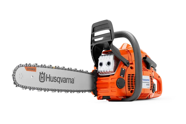 Bočni pogled na motornu testeru Huskvarna sa Ks-Force šipkom i lancem.