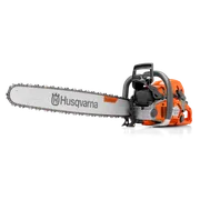 Side view of a Husqvarna chainsaw with TechLite bar.