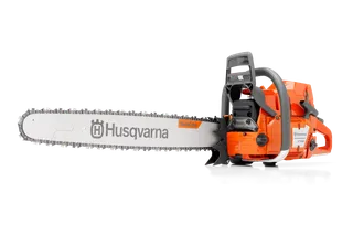 Side view of a Husqvarna chainsaw with TechLite bar.