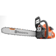 Side view of a Husqvarna chainsaw with X-Force bar and chain.