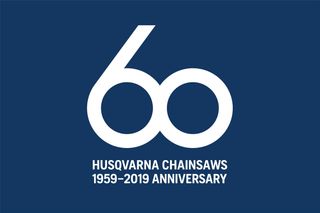 1959年から2019年までのハスクバーナチェーンソーの60周年を記念したロゴ。