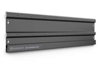 Side view of a Husqvarna C80 charging rail with multiple mounting holes.