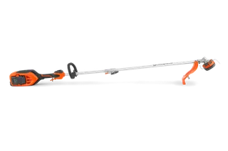 Side view of a Husqvarna battery-powered pole saw.