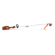 Side view of a Husqvarna battery-powered pole saw.