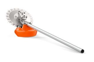 HUSQVARNA Weed scissor attachment RA850. Side view of a cutting blade attachment for a garden tool.