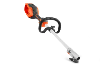Side view of a garden trimmer with ergonomic handle and adjustable shaft.
