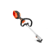 Side view of a garden trimmer with ergonomic handle and adjustable shaft.