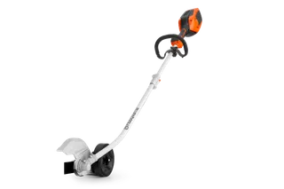 Side view of a Husqvarna battery-powered edger with ergonomic handle.