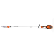 Side view of a Husqvarna pole saw with extended reach.