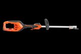 Side view of a Husqvarna gardening tool with ergonomic handle.