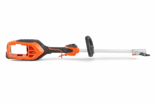 Side view of a Husqvarna gardening tool with ergonomic handle.