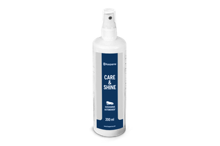 Front view of a Husqvarna Care & Shine spray bottle for Automower.