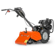 HUSQVARNA TR 430. Vista lateral de una motoazada con un robusto motor y manillar ajustable.