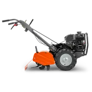 HUSQVARNA TR 430. Vista lateral de una motoazada con motor Kohler y ruedas robustas.