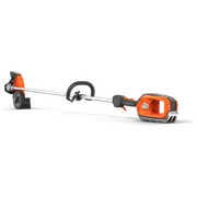 Side view of a Husqvarna battery-powered grass trimmer.
