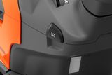 Close-up of a control panel on a ride-on mower.