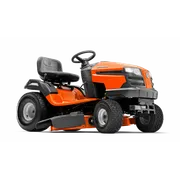 Husqvarna LTH1738. Vista lateral de un tractor cortacésped Husqvarna con equipo de corte visible.
