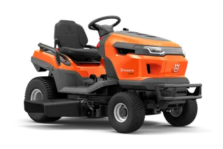 Vy från sidan av en åkgräsklippare från Husqvarna.