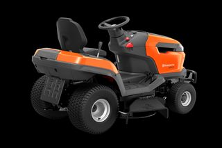 En åkgräsklippare från Husqvarna visar sätet och reglaget.