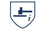 Icon depicting a hammer and information symbol within a shield.