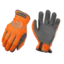 Paire de gants de travail Husqvarna avec paumes renforcées, vue de dessus.