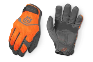 Paire de gants de travail Husqvarna, mettant en valeur le design de la paume et du dos.