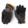 Pair of Husqvarna protective gloves, showcasing front and rear views.