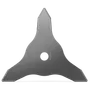 Top view of a Husqvarna three-tooth grass cutting blade.
