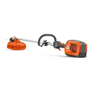 Vue latérale d’un coupe-bordures à batterie Husqvarna.