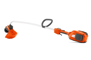 Страничен изглед на акумулаторен тример за трева Husqvarna.