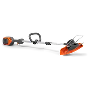 Vue latérale d’un coupe-bordures à batterie Husqvarna.