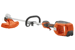 Vue latérale d’un coupe-bordure à batterie Husqvarna.