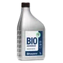 Vooraanzicht van een Husqvarna Bio Advanced-oliefles, gelabeld als oxidatiebestendig.