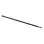 Side view of a long black rod with a metallic connector on one end.