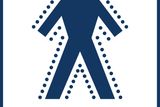 Icon depicting a stylized human figure with dotted lines and circles below.
