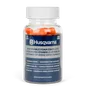 Front view of a bottle containing Husqvarna disposable foam earplugs.