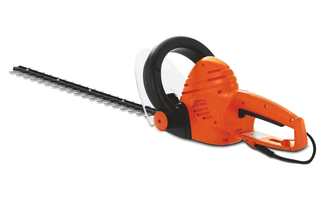 HUSQVARNA 580HD 56EL. Vista lateral de un cortasetos eléctrico con una hoja de corte larga y un mango ergonómico.