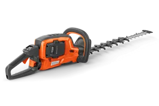 Side view of a hedge trimmer with visible battery compartment.