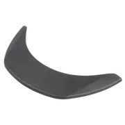 Top view of a curved, sleek, black accessory or component.