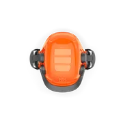 Bovenaanzicht van een robotmaaier.