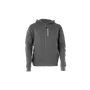 Vista frontal de um hoodie da marca Husqvarna com fecho de correr.