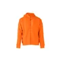 Vista frontal de um hoodie Husqvarna com fecho e capô.