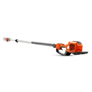 Side view of a Husqvarna pole saw with extended reach.