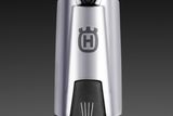 Front view of a Husqvarna garden hose nozzle with adjustable water flow settings.