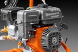 Side view of a Husqvarna HH 196MP engine showcasing its components.