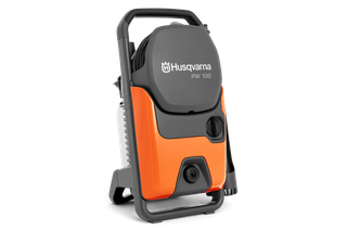 Husqvarna PW 130. Vue de face d’un nettoyeur haute pression Husqvarna PW 130.