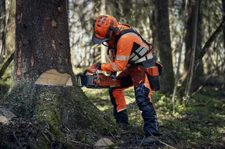 Logger felling a tree, Technical Extreme trousers